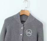 Real Button Embroidered Knit Cardigan