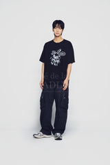 24FWハンドスケッチラビットショートスリーブTシャツブラック