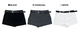 クラシックモデーンベルトミニスカートパンツ (3 colors)