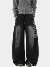 Mershier Side Print Pigment Wash Wide Training Pants