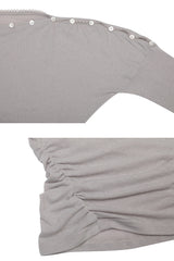JENNIE BUTTONED TOP (SS ver.) grey beige