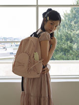 Ruffle ribbon backpack_cotton pink