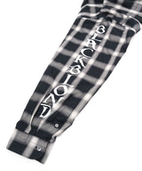 BBDエンシェントロゴピアシングチェックシャツ (Black)