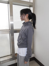 stud hood zip-up