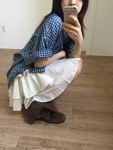 Floral Mini Ruffle Skirt (3color)
