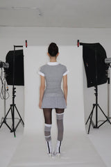 STUDY WASIT BELT DRESS [GRAY]