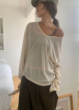 SHEER V KNIT TEE (5color)