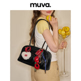 muva.レザー マルチポケット ラージキャパシティ アンダーアームバッグ