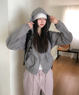 Moa Two Way Check Hood Zip-Up