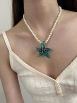 Vintage starfish pearl necklace