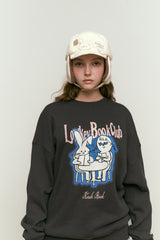 LOWKEY BOOK CLUB GRAPHIC SWEATSHIRT [CHARCOAL]