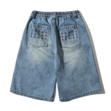 Stella Embroidered Bermuda Pants (Light Blue)