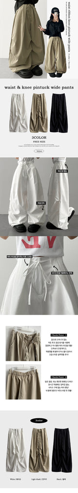 fodi waist banding ピンタックワイドパンツ