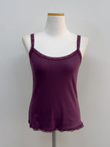 Lace Ribbed Square Sleeveless