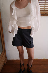 Open sheer blouse_ivory