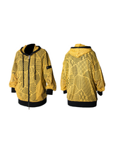 RELABEL Time Element (Decay) Woven and Dyed Spider Web Cloak for Skinny Ninja Sleeve Hollow Hoodie