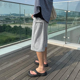 [A-P0237] サイドスナップバミューダスウェットパンツ (4色)