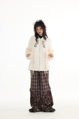 Beige embroidered jacket