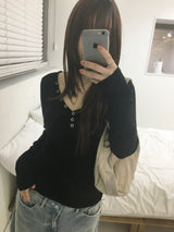 [EE] IS BUTTON KNIT 