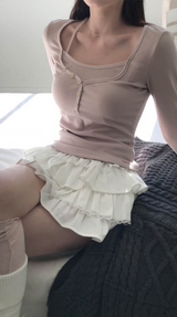 elver slim layer button tee