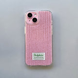 LABEL KNIT HARD JELL CASE_PINK