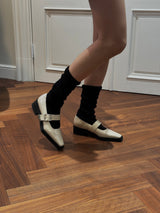 Higher Strap Buckle Loafer white
