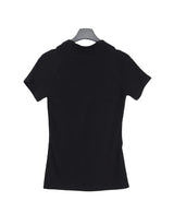 Lasso Eyelet Lettering Collar Tee