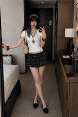 TIERED POLKA DOT RUFFLE SHORTS