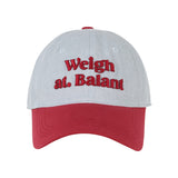 Denim Embroidery Ball Cap - Red