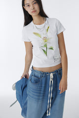 FLOWER CROP TOP (WHITE)