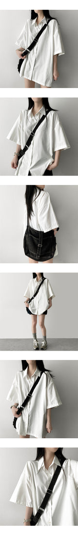 And Oversized fit solid short-sleeved shirt
