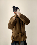 Pony Thick Belt Double High Neck Coat