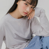 ソフトストライプTシャツ (ライトバイオレット)