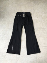 ロックシックベルトブーツカットパンツ