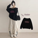 Off-shoulder sweatshirt🩶 Three S delicate-fit sweatshirt (3 colors)