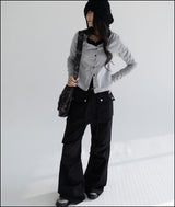 Croll flare cotton work pants