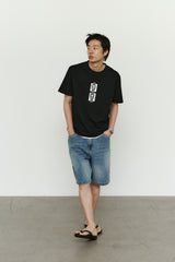 エイジスプラッターカーペンターデニムショーツ(Washed Blue)