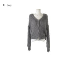 Zion Angora V-neck Loose Fit Knit Cardigan