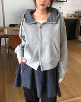 ダンチェック2WAYフーディジップアップ