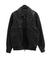 (unisex) パネルディープツーウェイレザージャケット