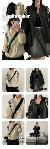 Flo high-neck string coloring nylon summer windbreaker