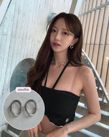 [Aespa Winter, Karina Piercing] Knotted Oval Ring Piercing - Silver Color