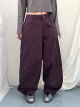 Semi-balloon pocket cotton pants