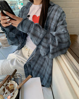 (Unisex)デストロイドチェックシャツ