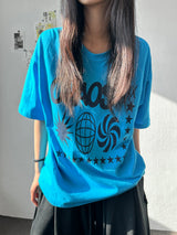 ディスオーダーグラフィティタトゥーパッチグラフィックオーバーサイズTシャツ 4カラー