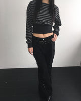 ストライプバンディングクロップMTM