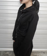 stud hood zip-up