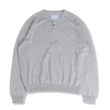 CABLE HENRY NECK KNIT MELANGE GRAY