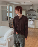 Finrun Fingerhole Henley Neck Long Sleeve