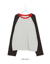 [unisex] Chaconne Color Matching Raglan Long Sleeve Tee